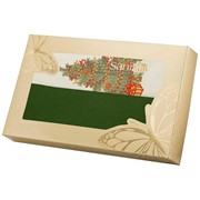 НАБОР САЛФЕТОК ИЗ 2Х ШТ ЁЛКА 40Х40 СМ ШАМПАНЬ+ЗЕЛЁНЫЙ, 100% ХЛОПОК фото