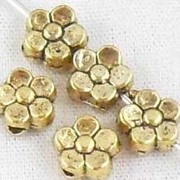 Бусина-разделитель Цветочек 5 мм тибетское золото