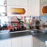 Кухонный фартук из стекла (Скинали) в деревенской стилистике фото