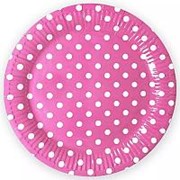 Набор тарелок бумажных Горох “Розовый“ 10 шт./уп. 17 см. фотография