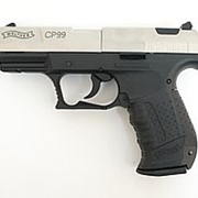 Пистолет пневматический Walther СР 99 bicolor (никель с чёрной рукояткой) фото