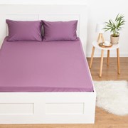 Простыня на резинке Этель 200*220*25 см, цв.лавандовый, 100% хлопок, мако-сатин, 125 г/м² фото