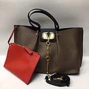 Женская сумка VALENTINO (Grey/Red) фото