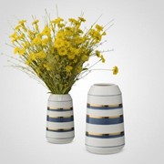 Керамическая Белая Ваза “Lines“ S фото