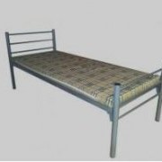 Кровать металлическая одноярусная 100х100мм. Бытовая КМ-1 без матраса. фото