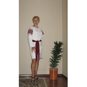 Трикотажное украинское платье-вышиванка(вишиванка) для девушек фото