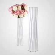 Керамическая Белая Ваза с Объемным Орнаментом XXL фото