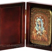 Настольная икона Божией Матери Умиление Серафимо-Дивеевская на мореном дубе фото