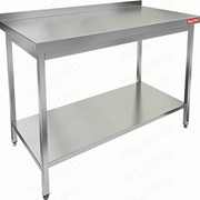 Стол производственный пристенный с бортом и полкой Hicold НСО-12/6БП фото