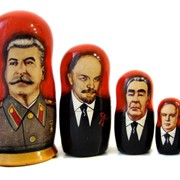 Матрёшка “Сталин и вожди“ (5 мест, 17 см) фото