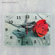 Часы настенные прямоугольные “Красная роза“, 25х35 см фото