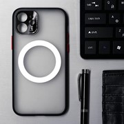 Чехол LuazON для iPhone 12, поддержка MagSafe, с окантовкой, пластиковый, черный фото