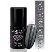Лак гибрид Semilac 108 Metallic Black фотография