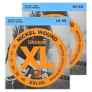 Струны для электрогитары DAddario EXL110 Regular Light 10-46, 2 комплекта