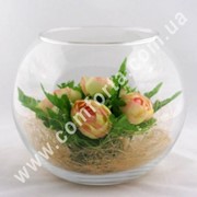 Стеклянная ваза шар h-21см, d-25см (31627)