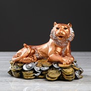 Копилка “Тигр на монетах“ бронзовый цвет, цветная 18 х 24 см фото