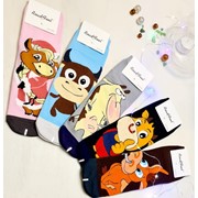 Новогодний подарочный набор женских носков Коровы-Быки (10 пар) фото