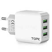 Сетевое зарядное устройство TOPK Smart Travel A3301 3 USB Port/ 5V/ 3.1A фотография