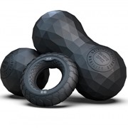 Набор из двух массажных мячей с кистевым эспандером черный Original FitTools FT-SM3ST-B фото
