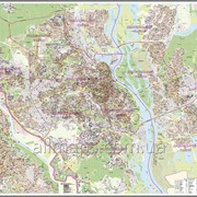 Настенная карта г. Киева к каждому дому - 160х110 см - на картоне