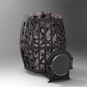 Печь каменка на дровах для бани/сауны Бочка 20м2 фотография