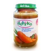 Пюре из моркови и вишни с сахаром "dettka" 190 г