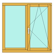 Окно деревянное, Сосна IV-78 (78mm)-1450*1450