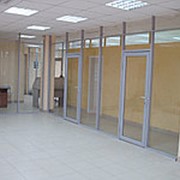 Офисные перегородки - одинарное прозрачное стекло фото
