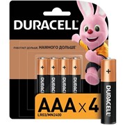 Батарейка алкалиновая Duracell Basic, AAA, LR03-4BL, 1.5В, блистер, 4 шт. фотография