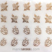 Наклейка на ногти металлизированная золотая 2D “GLOBOS“ логотип IGK1008G фотография