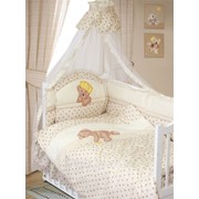 Комплект в кроватку для новорожденных Мишка Царь, 8 предметов, Золотой Гусь фото