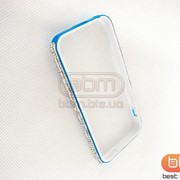 Аксессуар Bumpers iPhone 5S пластик(со стразами)голуб.с бел. 57814g фото