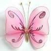 Бабочка декоративная для штор и тюлей большая нежно-розовая 20*18 см фото