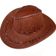 Шляпа ковбойская замшевая коричневая