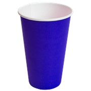 Бумажные стаканы для горячих и холодных напитков Синий 400 мл фото