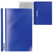 Папка-скоросшиватель А4 Бюрократ "Премиум", пластиковая, с боковым прижимом, цвет синий 816295