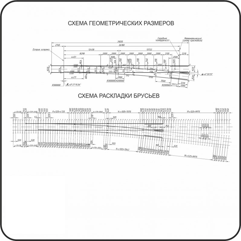 стрелочный перевод 2769. стрелочный перевод 2769. эпюра стрелочного перевода 2769. эпюра стрелки 1/9 р65. стрелочный перевод 1/11 р50 чертеж.
