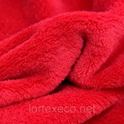 Ткань ворсовая велсофт двухсторонний цвет красный фото