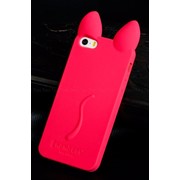 Чехол-накладка силикон 3D Koko Cat для iPhone 5S/SE красный фотография