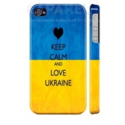Патриотически пластиковый чехол Keep Calm and Love Ukraine для iPhone 4/4s фотография