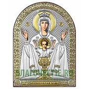 Beltrami Неупиваемая Чаша Богородица, серебряная икона на дереве с позолотой Высота иконы 9 см
