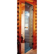 Дверь для сауны Матированная бронза/Синее 7х19 фотография