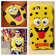 Чехол силиконовый Moschino Sponge Bob №2 для iPhone 6/6s фото