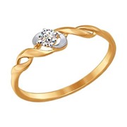 Золотое кольцо с фианитами SOKOLOV 017216 фотография