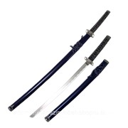 Набор самурайских мечей, 2 шт. Ножны синие L=102; l=78 см Металл фотография