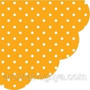 Круглая салфетка “Горох“ (оранжевая) 3-слойная SDR066002 фотография