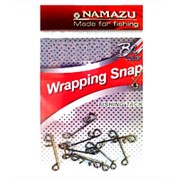 Безузловая застежка Namazu WRAPPING SNAP, цв. BN, р. M, test-8 кг (уп.10 шт)/3000/ фотография