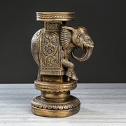 Статуэтка-подставка декоративная “Слон индийский“, бронзовая, 34 см фото