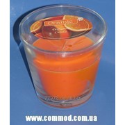 Свеча ароматическая стеариновая “Orange“ с ароматом апельсина в стеклянном стакане (Польша) фото