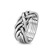 Серебряное мужское кольцо головоломка от Wickerring фотография
